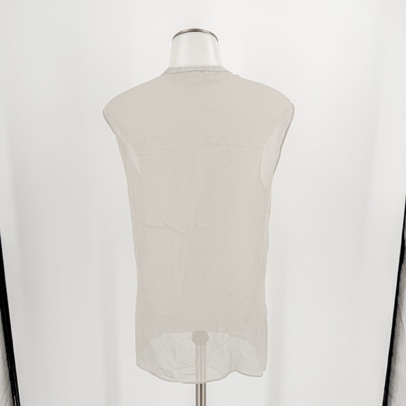 Helmut Lang Gray Sleeveless Blouse with Rounded Neckline - Picture 4 of 5